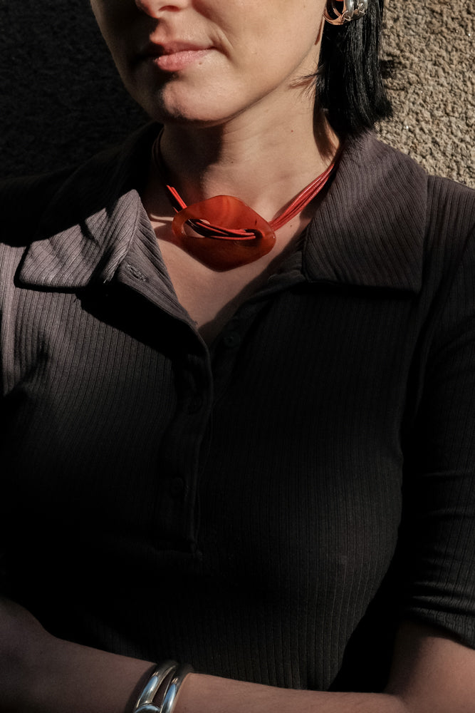 Collier Cordon Fusion-Rouge